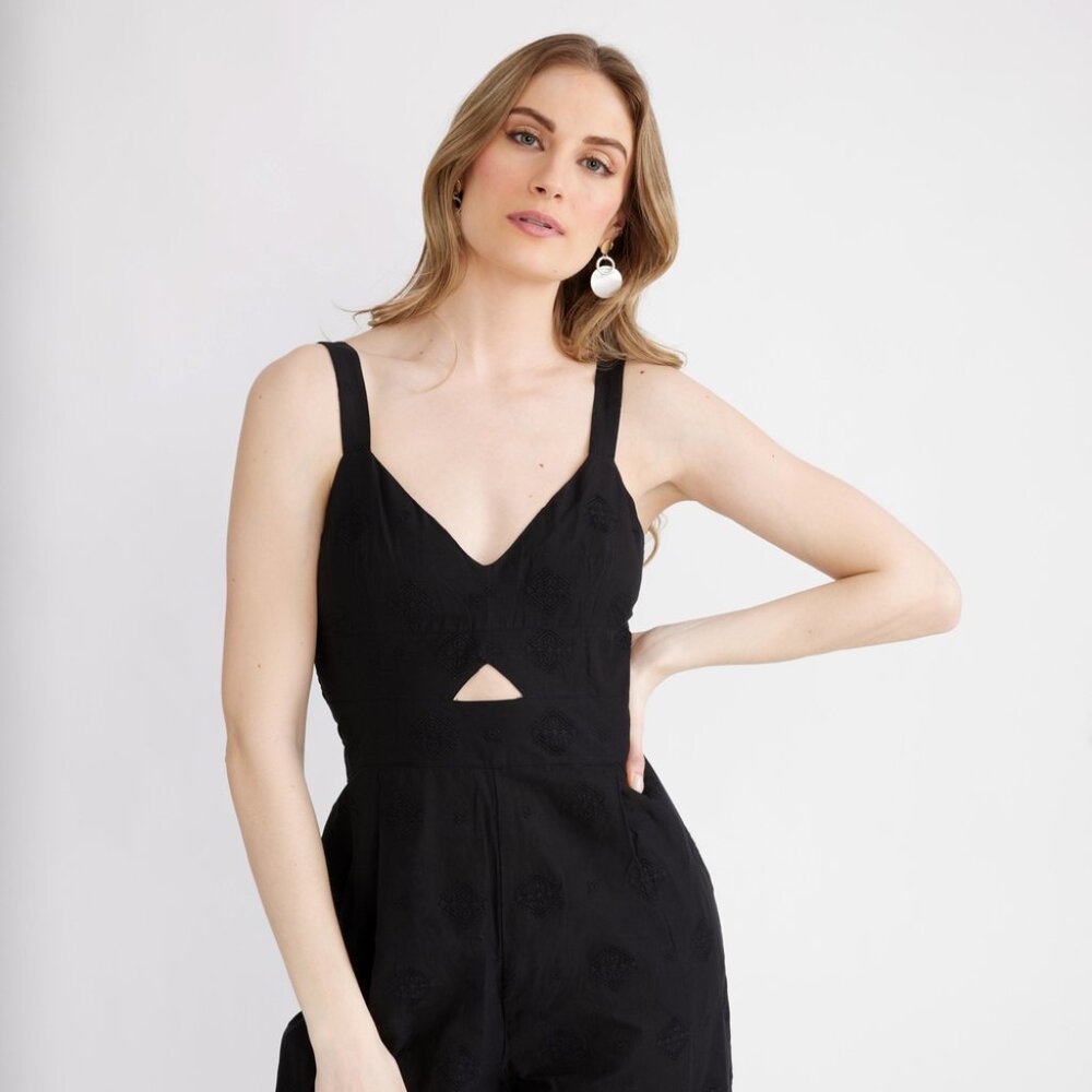 Desigual 100% Cotton Black Jumpsuit